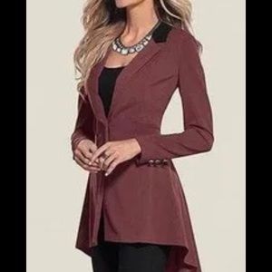 VENUS brand long blazer - size (US) 12. Color: burgundy/wine
